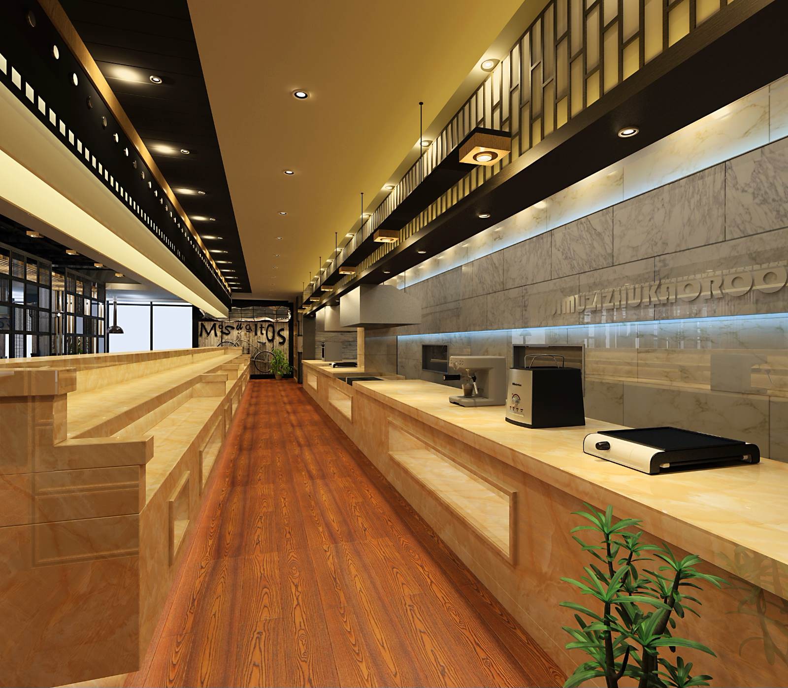 原木風(fēng)格烤肉店裝修設(shè)計-第4張圖片-上海古都建筑設(shè)計集團