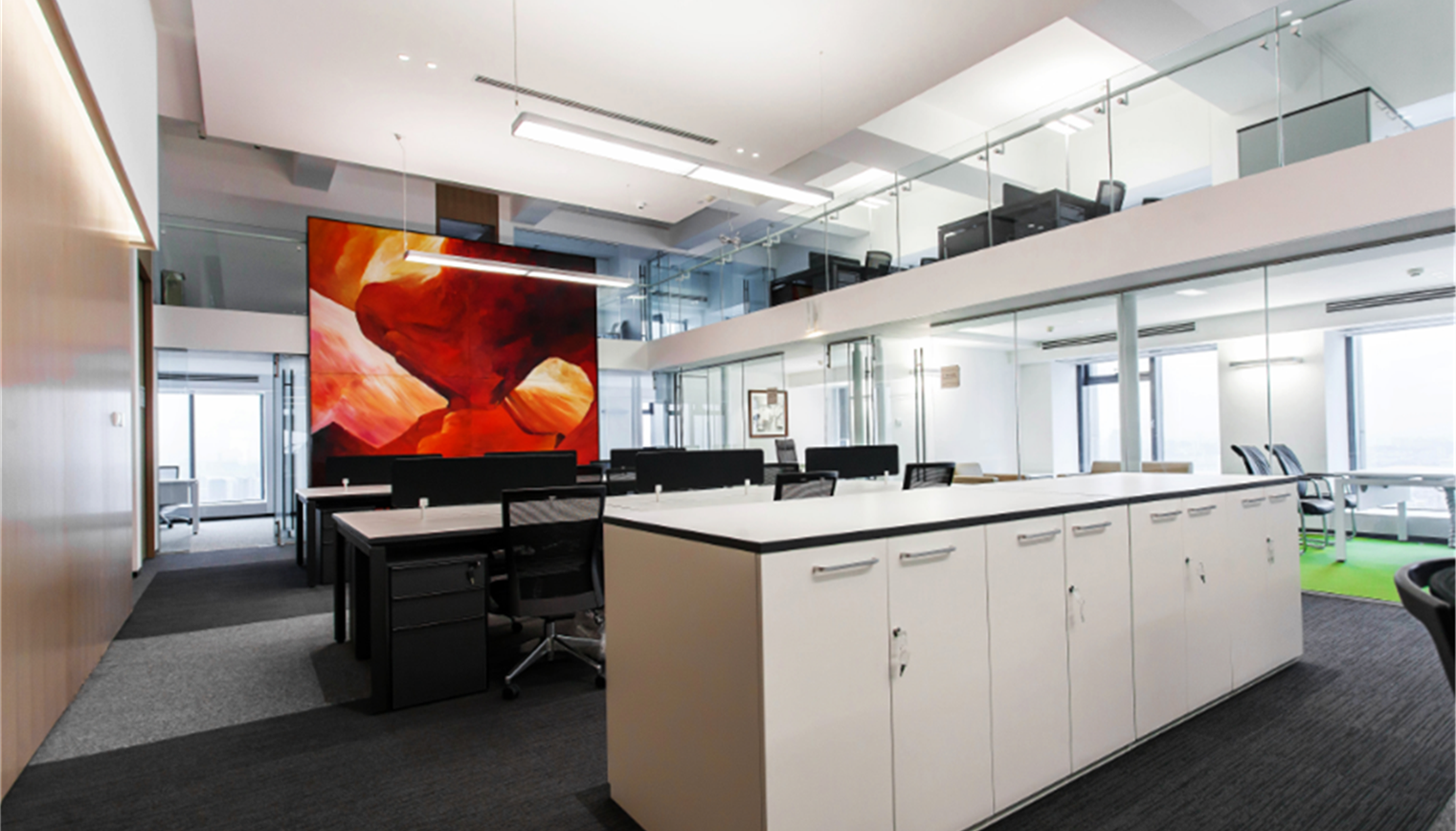 時尚簡約風格辦公室裝修設(shè)計效果圖-第2張圖片-上海古都建筑設(shè)計集團