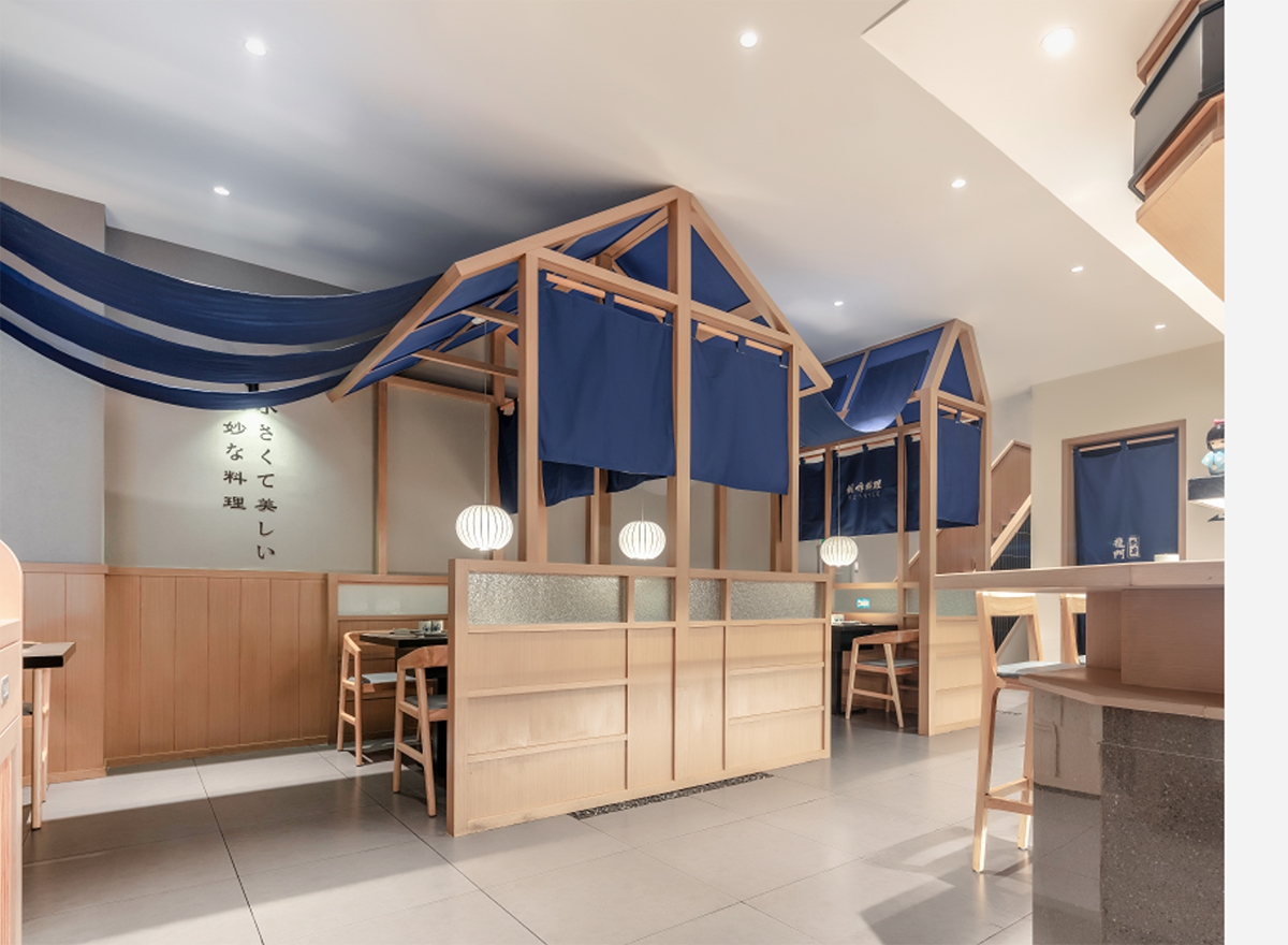 自然原木日式餐廳裝修設(shè)計-第2張圖片-上海古都建筑設(shè)計集團(tuán)