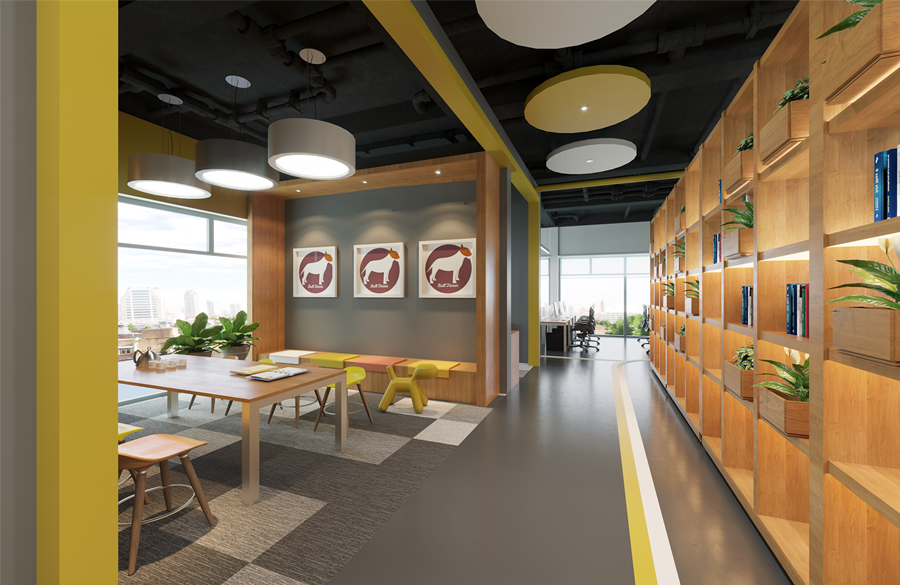 松江辦公室裝修800平國有公司辦公室-辦公室裝修設(shè)計效果圖-第4張圖片-上海古都建筑設(shè)計集團